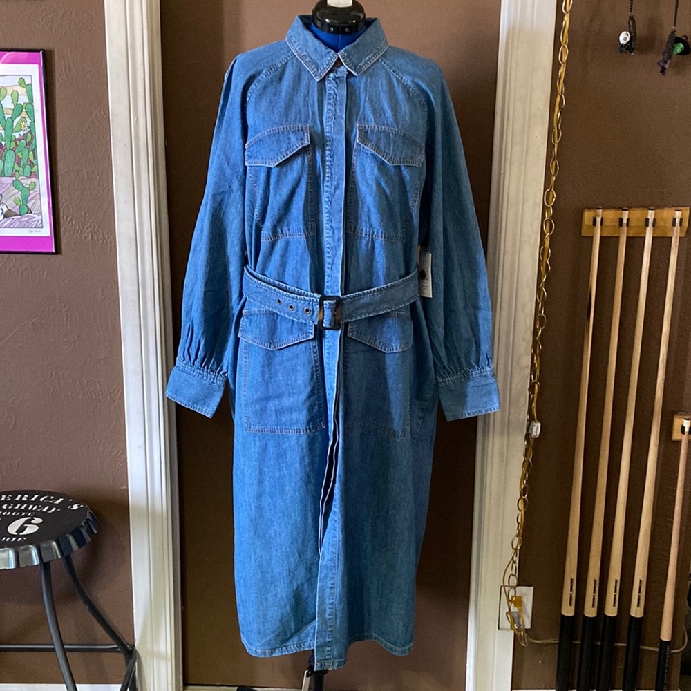 Denim utility dress